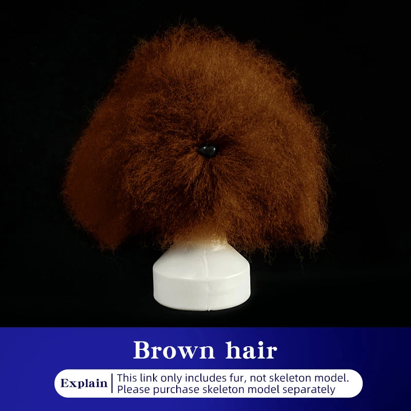 Teddy Pet Simulated Head Hair Fake Dog Head Model Beautician Practice Cutting Dog Hair Dog Body Wig Pet Grooming Student Study Qme Only Brown hair