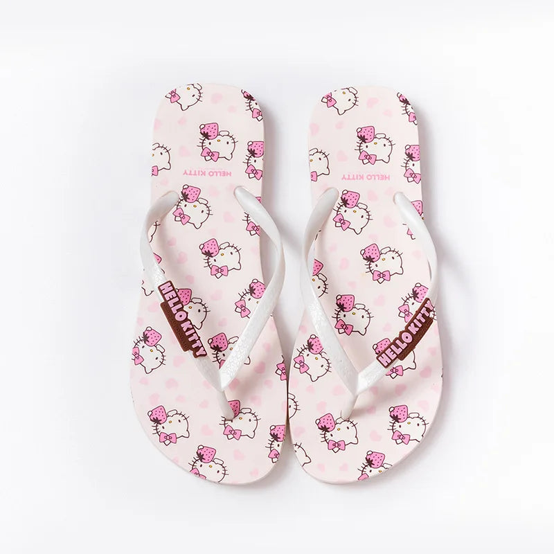 Hello Kitty Kuromi Cartoon Flip-Flops Cute, Non-Slip, Soft-Soled Slippers Outdoor Beach Flip-Flops Qme 4 255mm