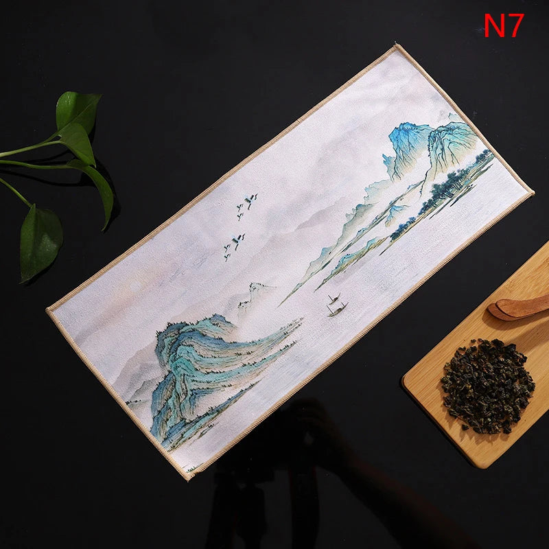 Retro Ancient Painting Tea Mat Matcha Green Powder Whisk Japanese Qme N7