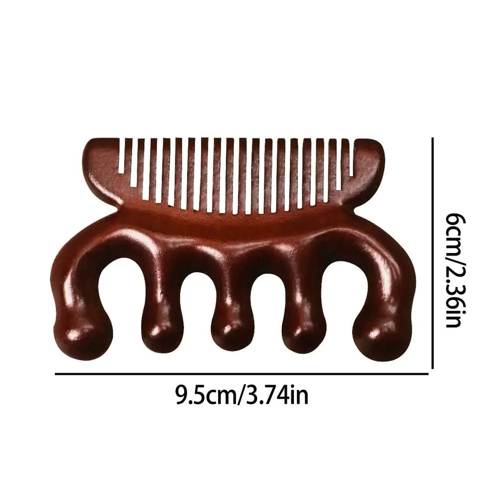Sandalwood Comb Head Massager Five Tooth Whale Scalp Scraping Body Qme China Mainland 01