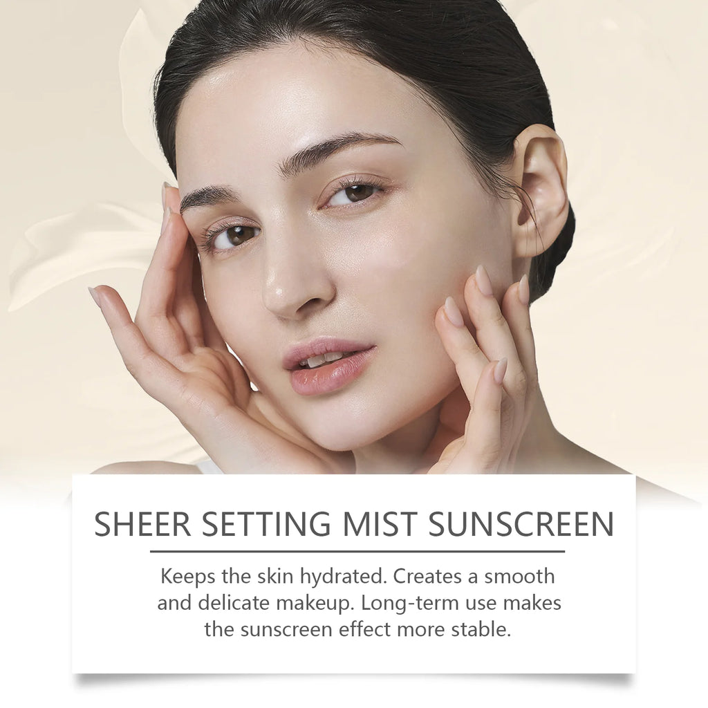 Spf 50+ Makeup Setting Spray Oil Control Natural Refreshing Waterproof Lasting Makeup Fixer Sun Protection Face Mist Cosmetics Qme
