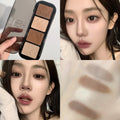 Contour Highlight Palette Silky Blurring Powder for Face Sculpting 4-in-1 Shimmer Matte Long Lasting Makeup Palette Nose Shadow Qme 02 Earth Brown