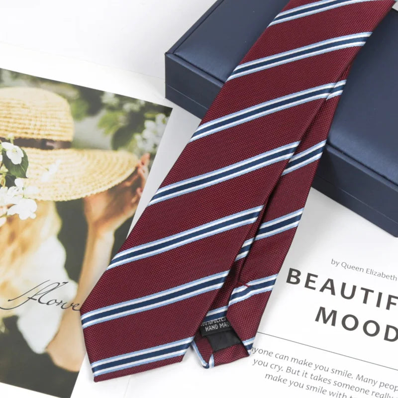 JK Necktie Simple Neckwear Striped Neck Tie Clothes Accessories Qme