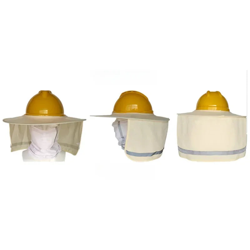 Outdoor Construction High Visibility Sun Neck Shield Full Mesh Safety Hard Hat with Sun Shade Neck Protection for Men Qme