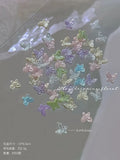 50pcs Glitter Butterfly Nail Charms, 3D Colorful Dopamine Butterflies Resin Nail Art Decorations, Flat Back Manicure Supplies Qme 04 50pcs
