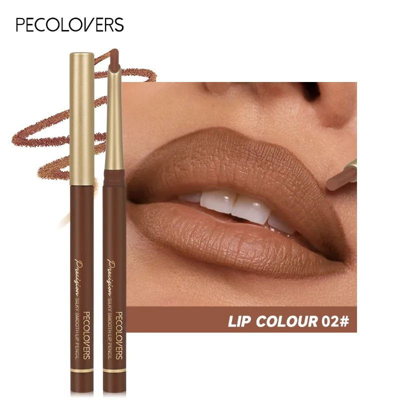 Inclined Tube Brown Tube Lip Liner, Multi-color Lipstick Pen, Depicting Lip Contours, Charming Lips, Lip Cosmetics Qme 02