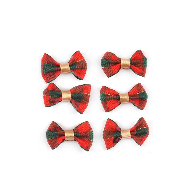 30Pcs 23-57mm Mixed Christmas Bows For Gift Flower Craft Decor Bowknot Ribbons Handmade Accessory Home Xmas Party DIY Supplies Qme 37x23mm see option