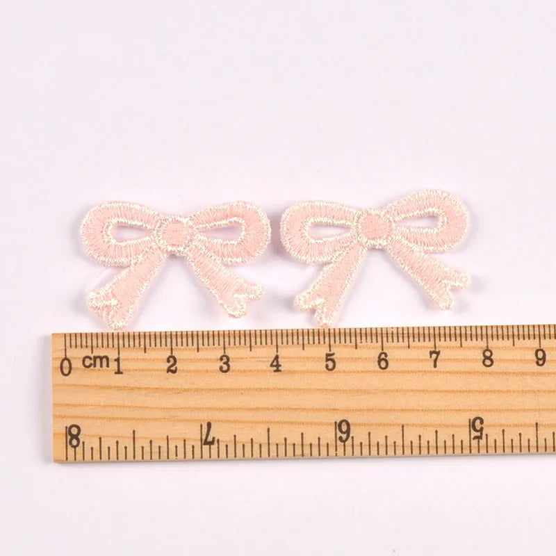 20pcs 2.6x3.6cm mixed colors Knitted bow cloth patch For Clothing Headwear Bags Decoration Sewing Accessories Patch cp4232 Qme 6