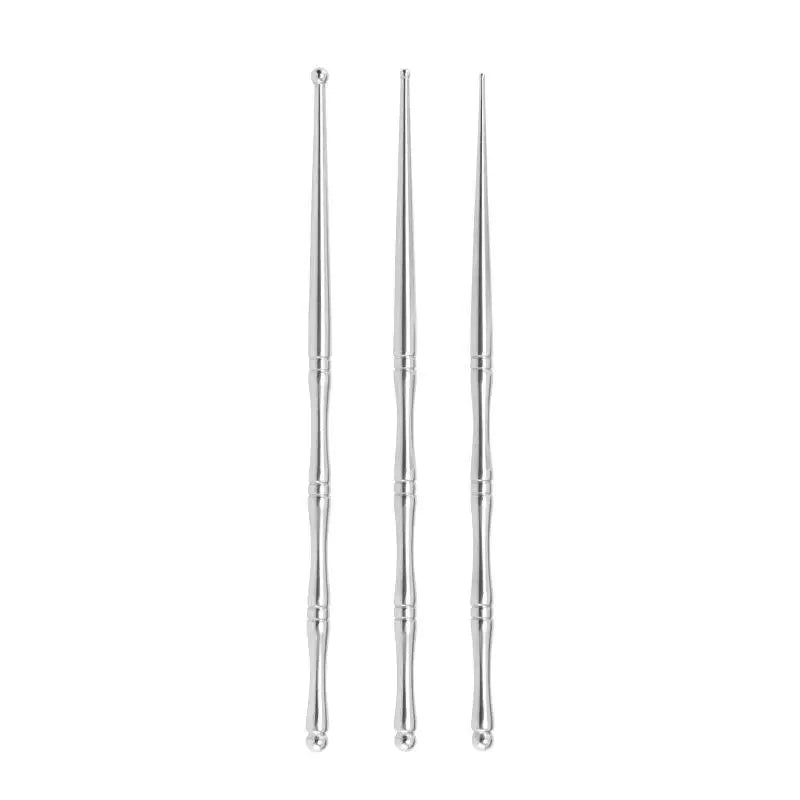 1 Acupuncture Double Head Face Ear Massage Tool Steel Acupressure Pen Qme Set A