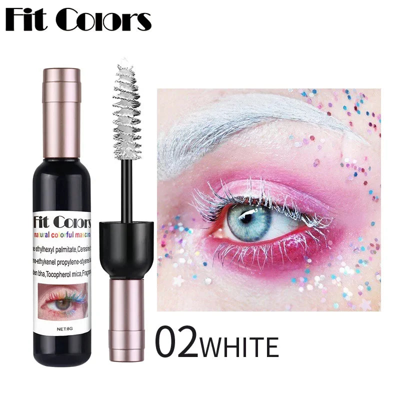 1PC Colorful Eyelash Mascara EyeLashes Extension Curling Lengthen White Purple Cosplay Makeup Glitter Point Diamond Mascara Qme 2