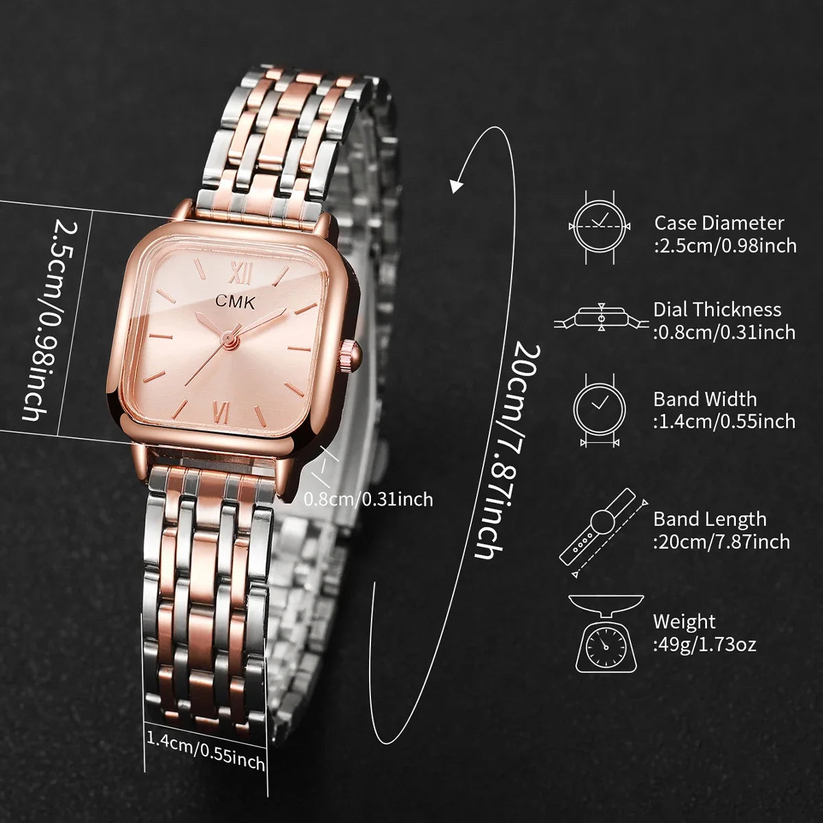 Moda praça relógios femininos casual roma dial quartzo relógios de pulso reloj mujer meninas relógio presente (sem caixa) Qme