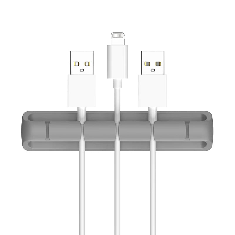 Desktop Charging Data Line Fixator Multiport Storage Line Tabletop Cable Organizer Smart Device Charging Wire For Mouse Cables Qme Grey 5 holes