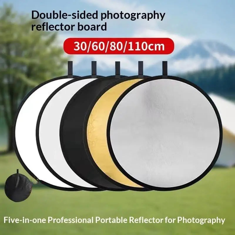 1 Round Reflector Collapsible Photography Diffuser Studio Outdoor Qme