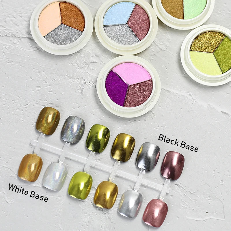 Arte Clavo 3 6 Colors Holographics Laser Aurora Solid Mirror Glitter Qme