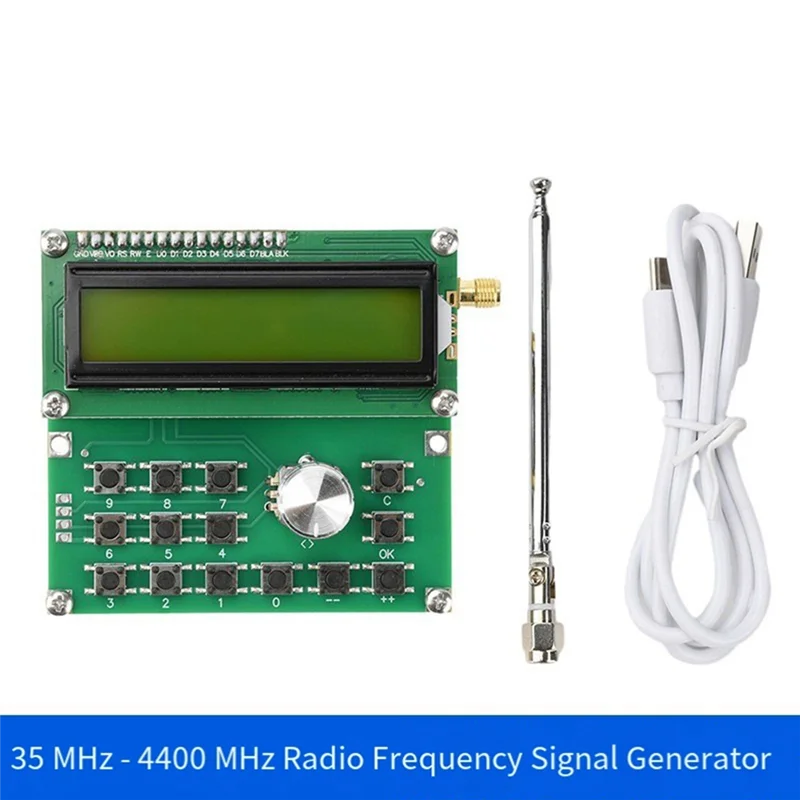 A02F-ADF4351 RF Signal Generator DC 4.5V-5.5V 35Mhz-4400Mhz High Precision Frequency Output 1K/10K/100K/1M Signal Source Qme