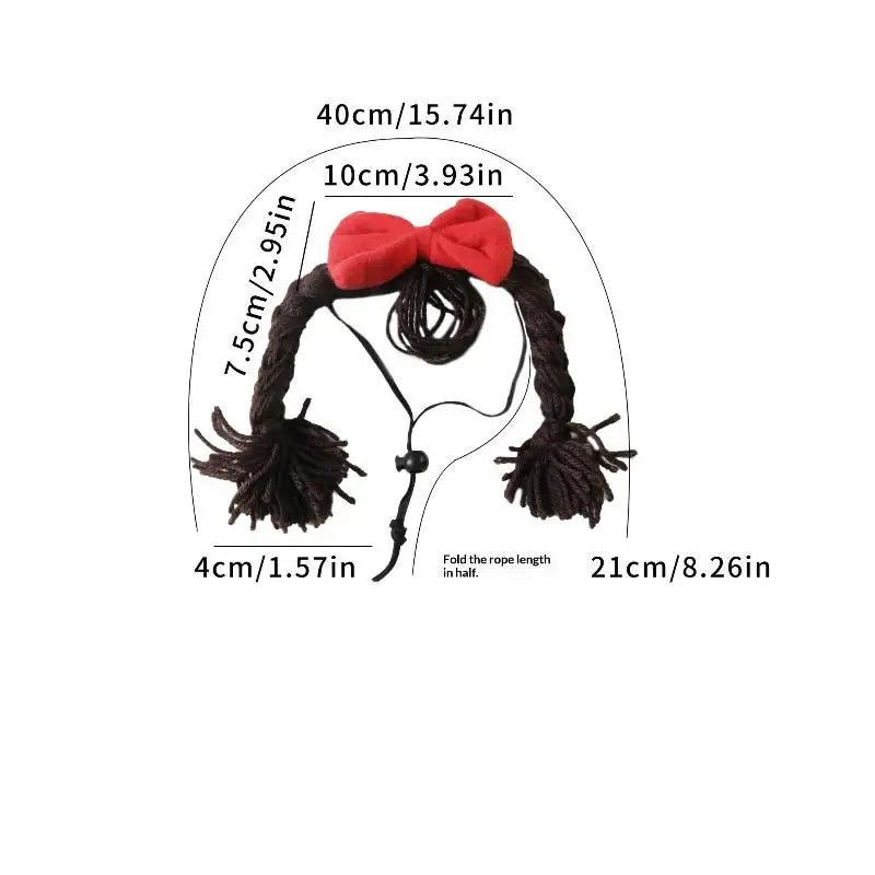 Dress Up Cat Dog Headgear Decoration Accessories Pet Supplies Wig Qme A2