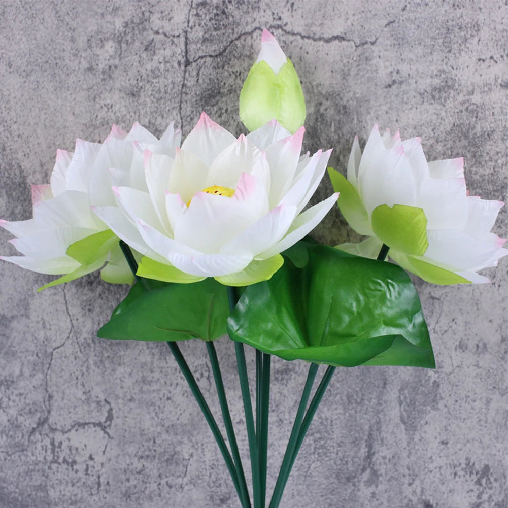 Artificial Flower 1pcs Arrangement Decoration Fake For Wedding Garden Home Lotus Party Plastic Simulation Stalks Qme