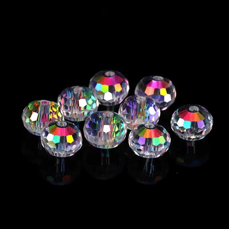 6mm 8mm 96 Austria Crystal Beads Faceted Round Loose Spacer Beads Rhinestone for Jewelry Making DIY Necklace Bracelet Earring Qme
