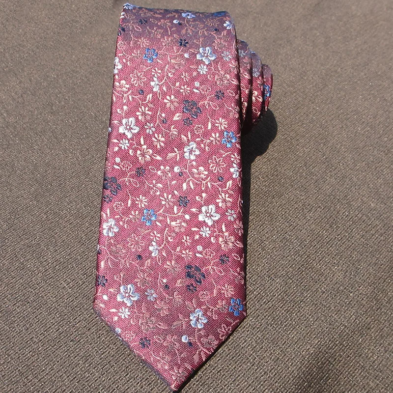 Men Jacquard Tie Floral Necktie Accessories Daily Wear Shirt Suit Qme COLOR1