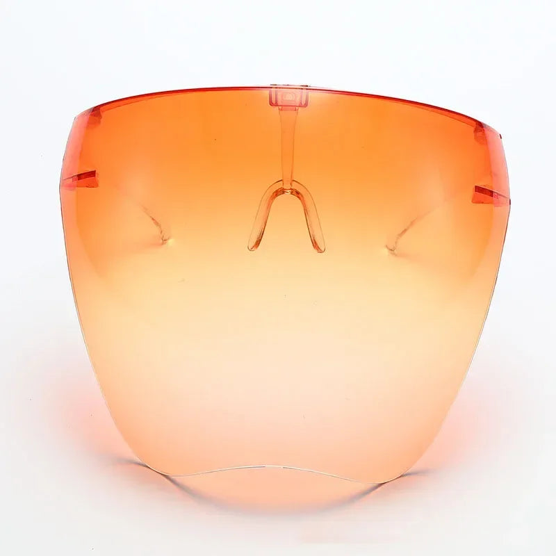 2pcs Protective Faceshield Glasses Sunglasses Transparent Anti-fog Anti-splash Protective Mask Full Face Covered Safety Qme orange