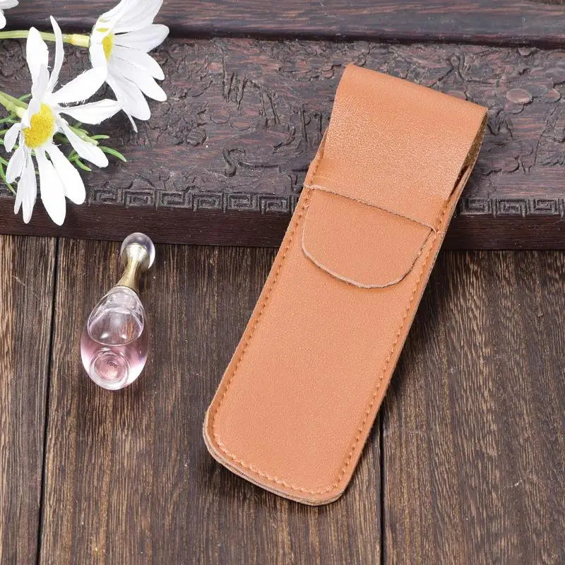 High-end Fountain Pen Protective Sleeve Large Capacity Double Case Qme Coffee