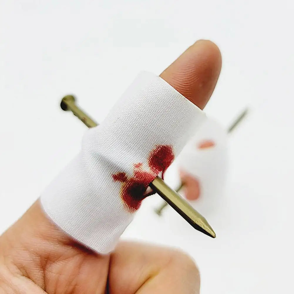 Fake Nail Through Finger Prank Toy Kids Novelty Magic Friend Halloween Scare Trick Joke Toy Practical Fool Jokes Gags Qme