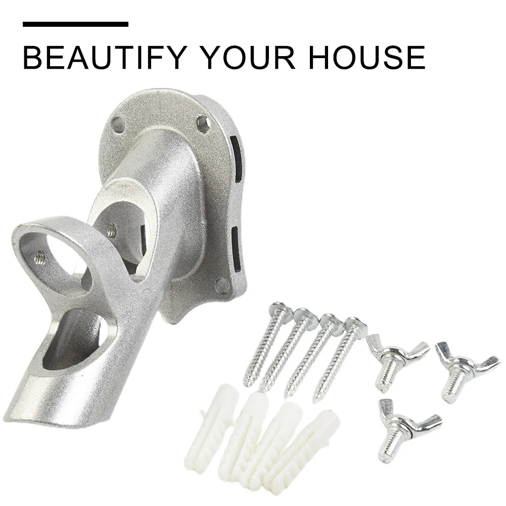 1set Heavy Duty Aluminum Mount Aluminum Flag Pole Holder Aluminum Alloy Wall Flag Holder Mounting Base Garden Accessories Qme