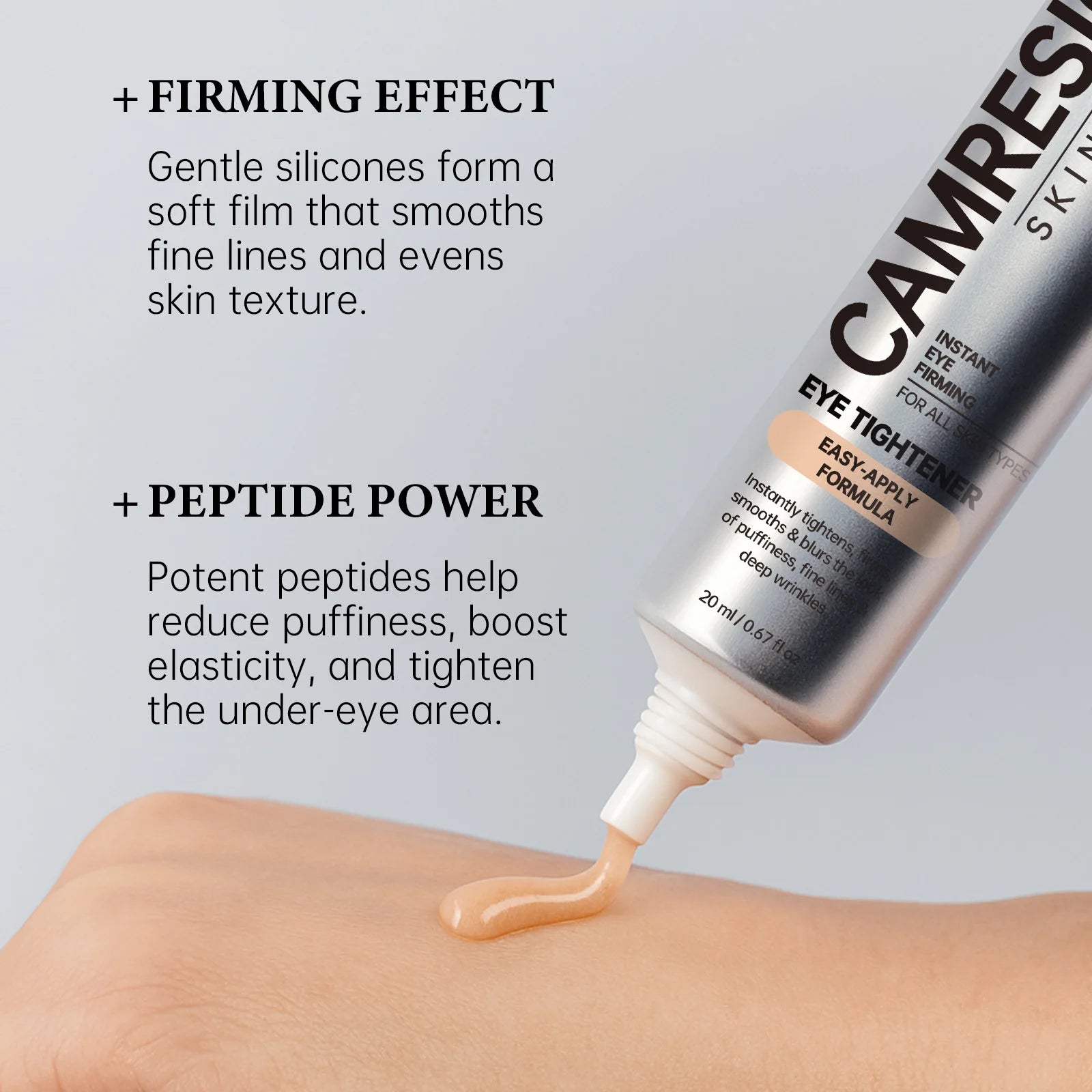 Instant Firming Eye Tightener Cream Lightens Dark Circles Anti-Puffiness Reduces Fine Lines Lifting Firming Eye Cream with Brush Qme