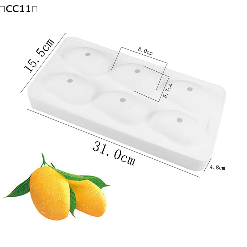 Fruit Series Silicone Mold Mango Shape Baking Chocolate Mousse Cake Qme