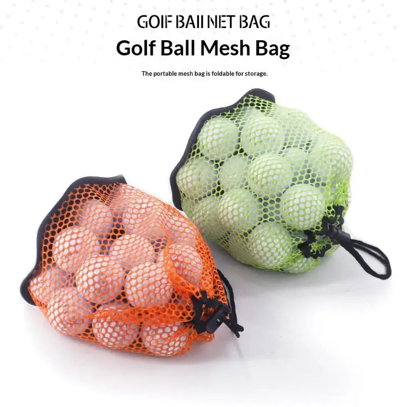 Golf Ball Bag Drawstring Pouch Can Hold 12/25/50 Balls Multipurpose Sports Mesh Net Bag Portable Golf Organizer Golf Accessories Qme