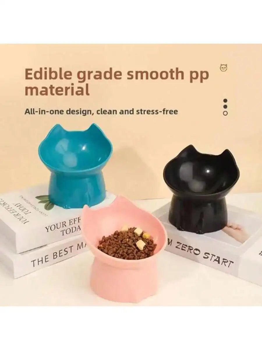 Cat Bowl Long Ears Feet Dog Neck Protection Anti-overturning Plastic Qme