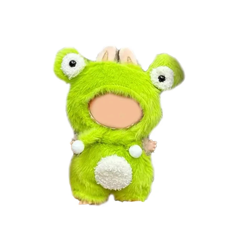 Labubu and any 10-17cm doll animal doll clothing, 17cm doll crochet cloth set, fashionable and cute doll clothing accessories Qme light green