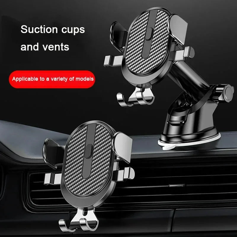 1pc Car Phone Holder Air Outlet Installation Gravity Sensing 360° Rotation Extendable Vacuum Suction Cup Design Gravity Bracket Qme