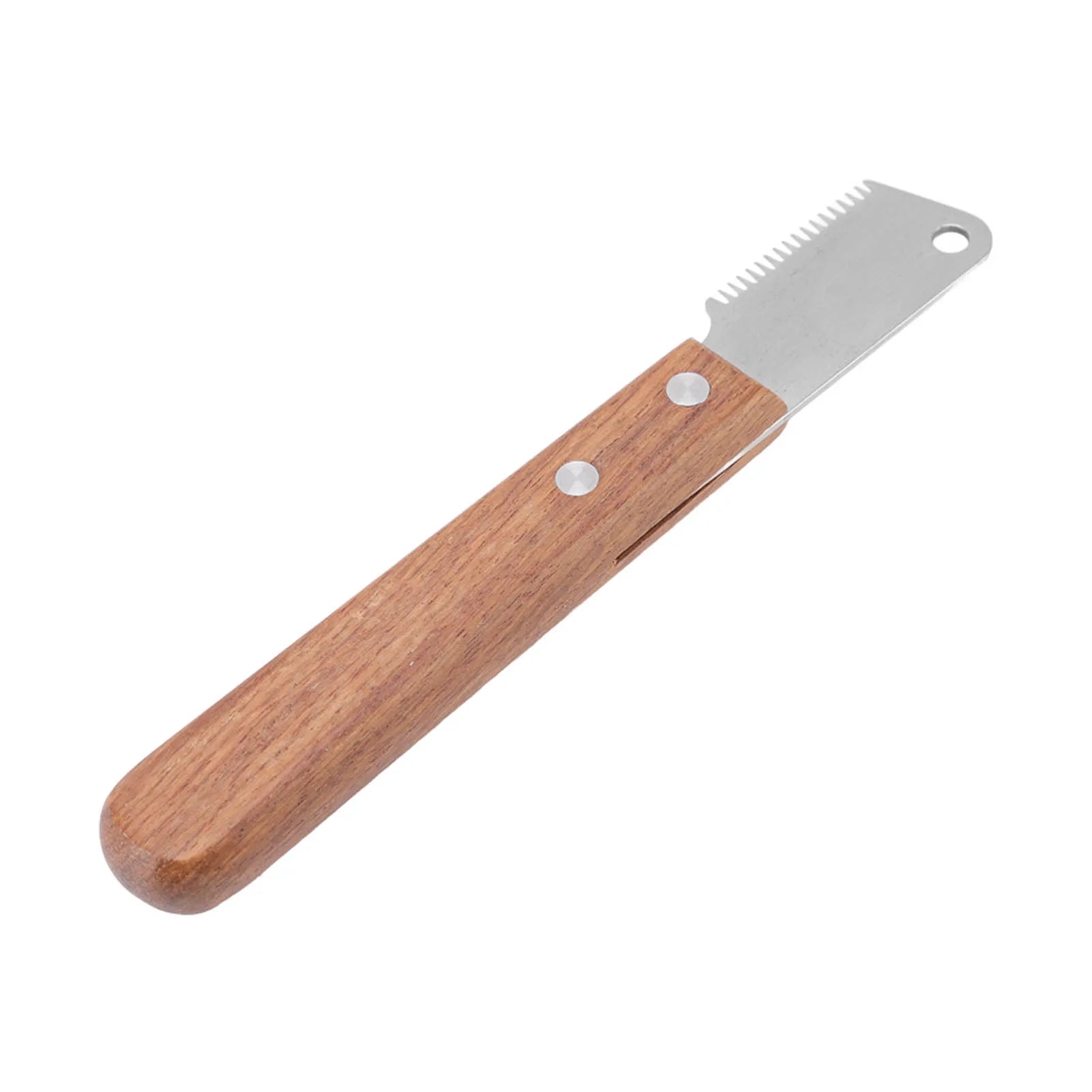 Wood Handle Dog Grooming Deshedding Comb Stainless Steel Pet Dematting Rake Brush Knot Remover Tool Reduce Shedding for Dogs Cat Qme