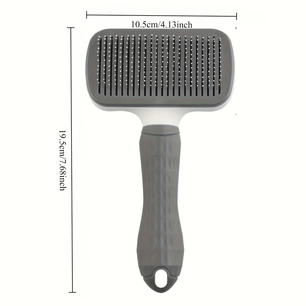 Easy-Clean Pet Comb, Suitable for Dogs and Cats - Gentle Deshedding Massage Comb with One-Click Deshedding Function Qme