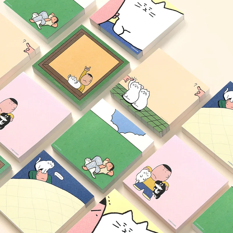 100 Pcs Kawaii to-do list memo pads cute cartoon character theme manuals decoration messages notes stationery Qme