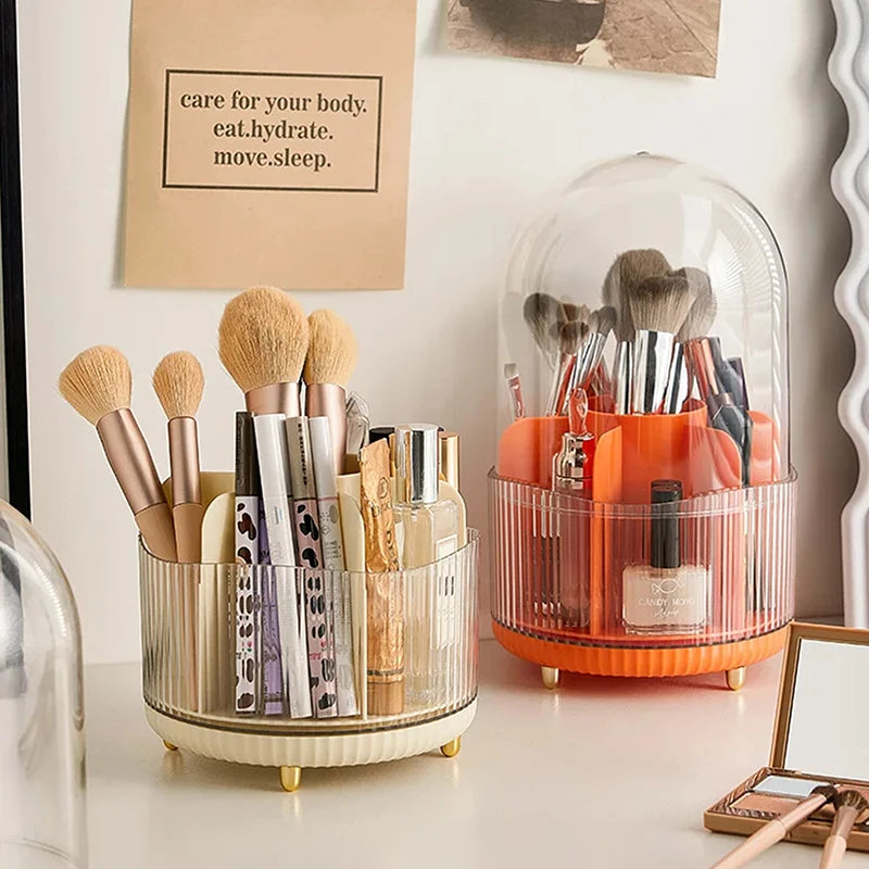 Cosmetics Storage Bucket Grid Lid Transparent Simple Light Makeup Qme