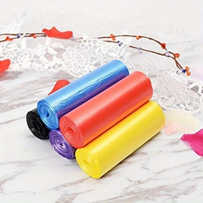 Colorful Garbage Bags (6 rolls) - Colorful garbage bags for use in home, bathroom, bedroom, toilet, and office Qme