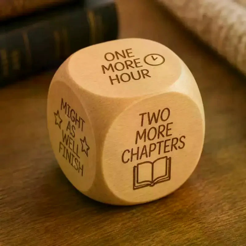 Handmade Wooden Decision Dice Dual Purpose For Quilting Sewing & Book Reading Lover Engraved Choice Cube Funny Desk Decor Gift Qme