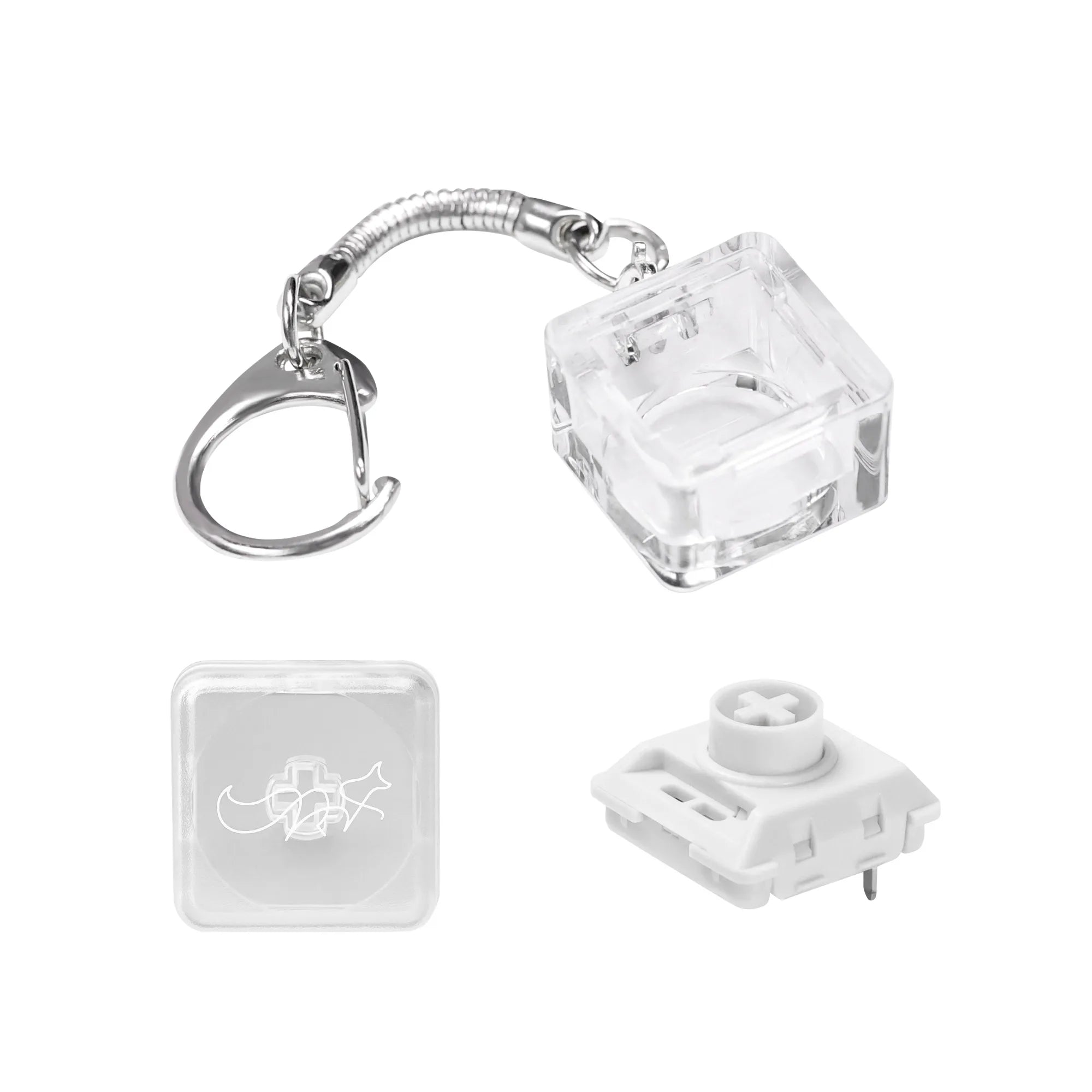 12 Kind Finger Button Anti-stress Toy Acrylic Mechanical Keyboard Keycaps Office Decompression Calming Children Adults Unzip Top Qme White Rain