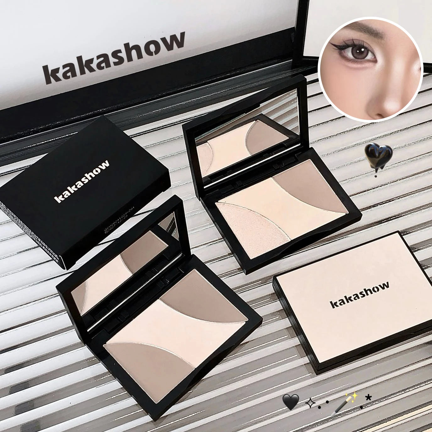 Kakashow Three-color Contouring Palette Shadow Nose Highlight Qme