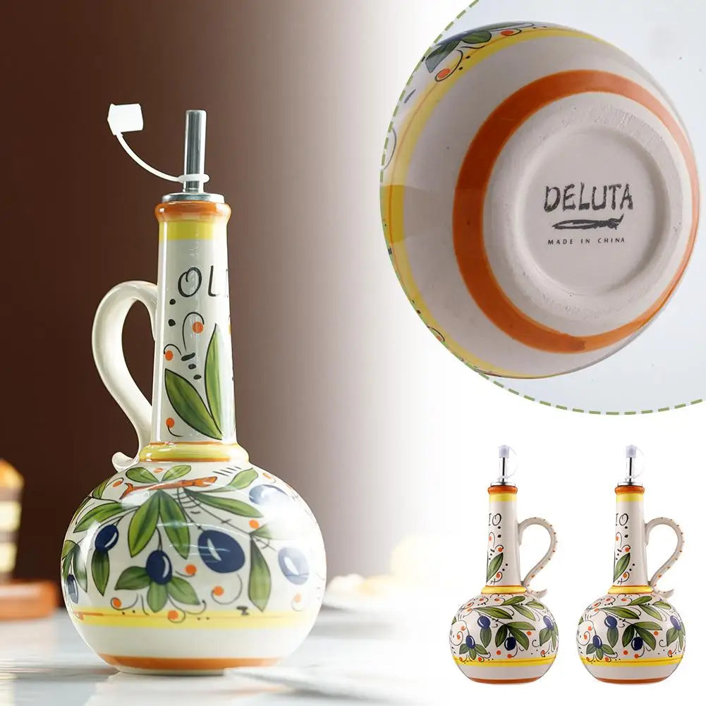 2025 Italian Olive Oil Dispenser Bottle Home Kitchen Bottle Ceramic Vinegar Accessories Decorative And European Bottle Oil Qme
