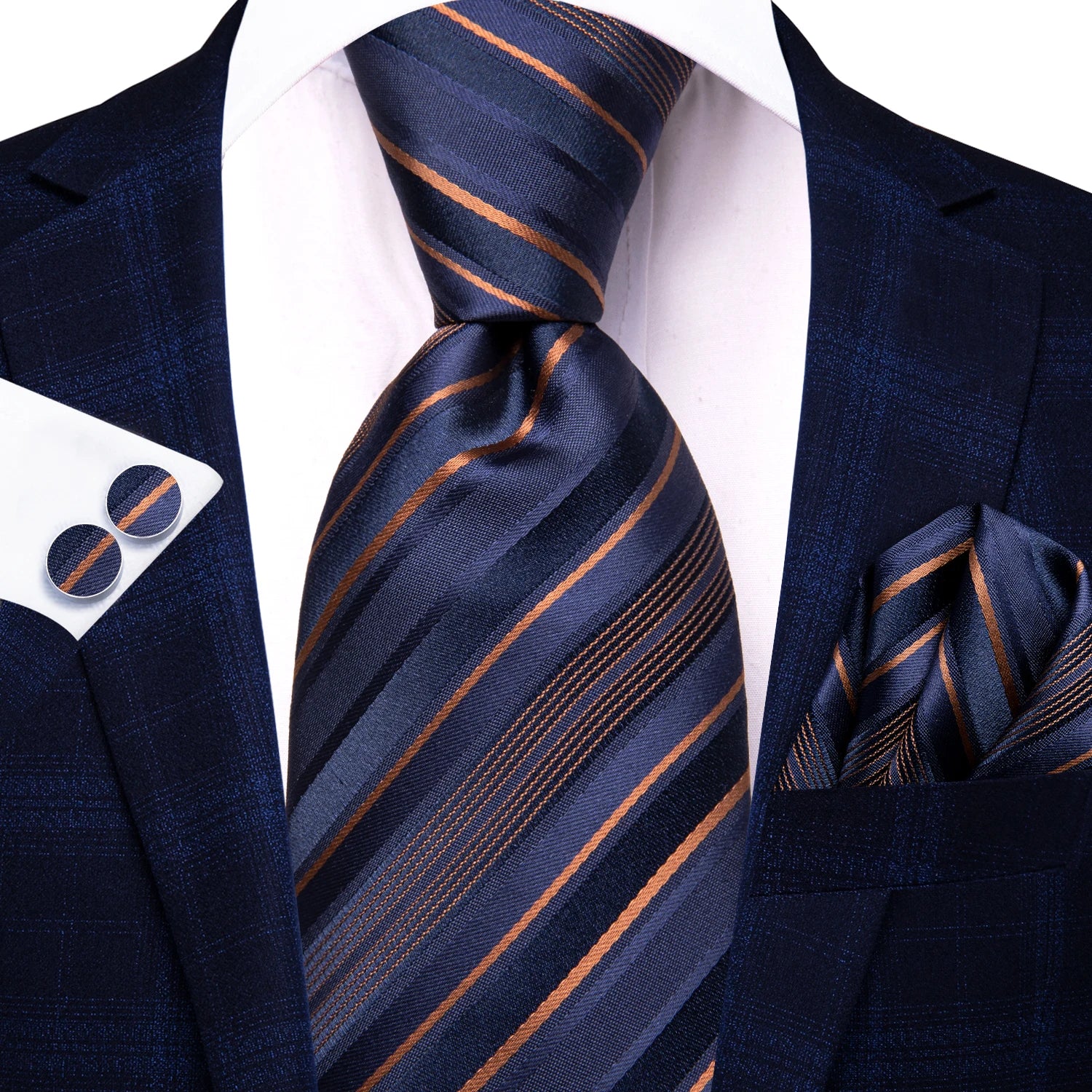 Hi-tie Fashion Black Grey Floral Mens Elegant Tie Handkerchief Qme N-3924