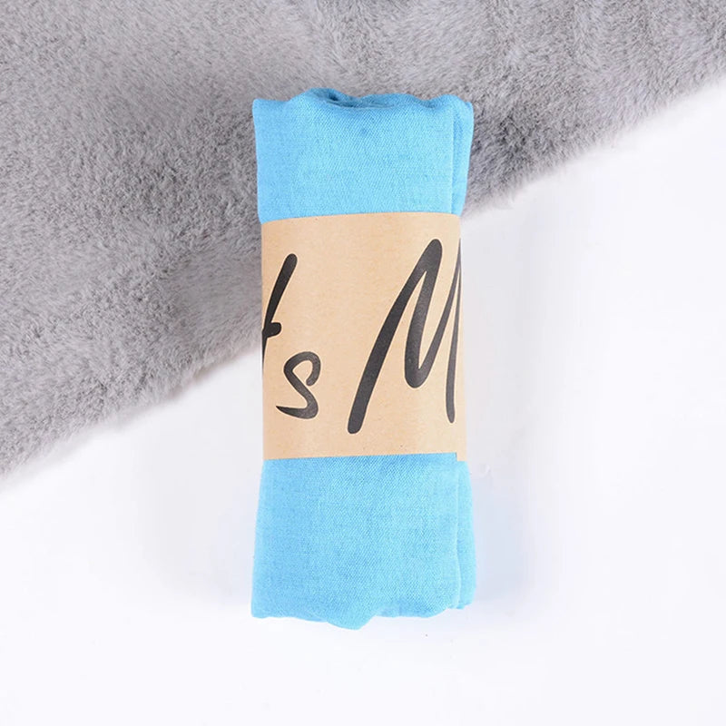 Women Native Windproof Scarf Shawls Wraps Solid Cotton Warm Scarves Qme Peacock blue