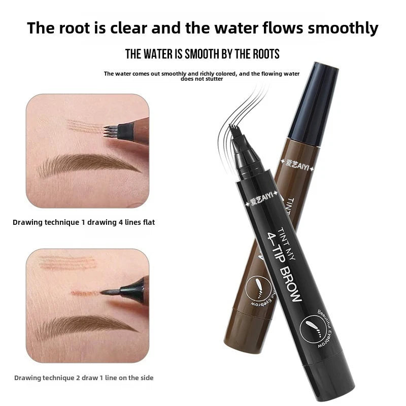 4 Point Eyebrow Pencil Waterproof Liquid Pen Makeup Long Lasting Qme