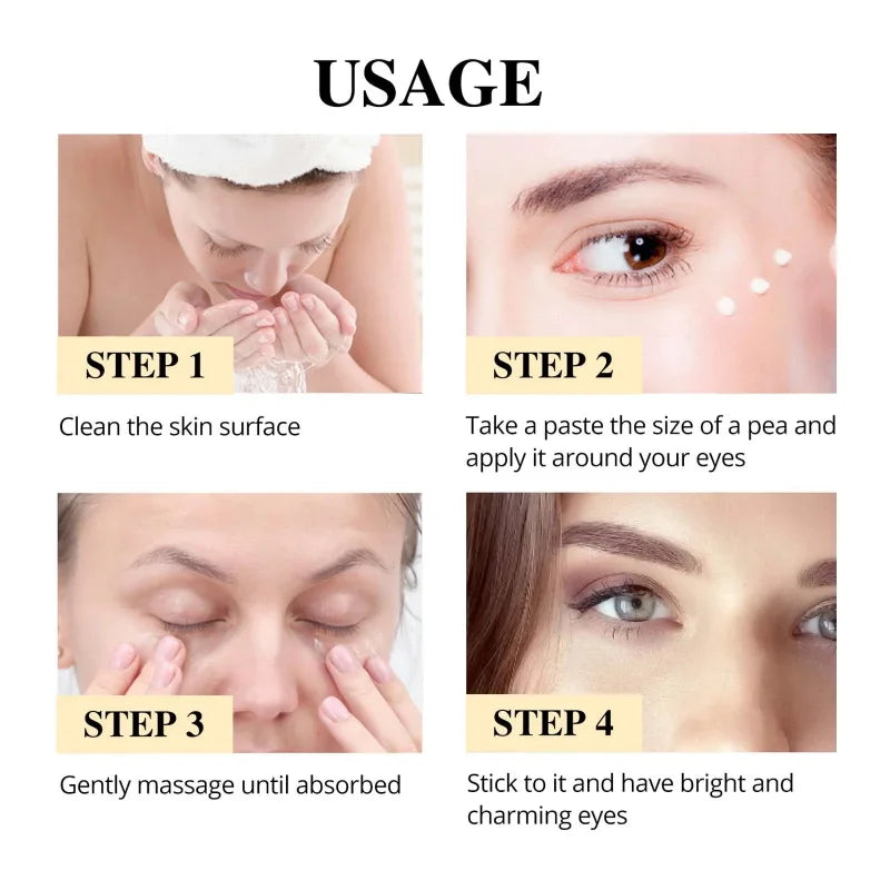 Instant Wrinkle Remove Eye Cream Collagen Remove Fine Lines Eye Bags Anti Dark Circle Puffiness Moisturizing Firming Eye Care Qme