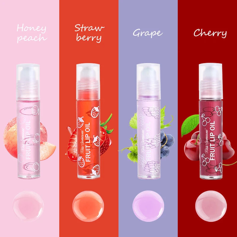 4pcs/1set of fruit ball lip oil,a kind of moisturizing lip balm liquid,to prevent the lips from drying up.It is for useHalloween Qme