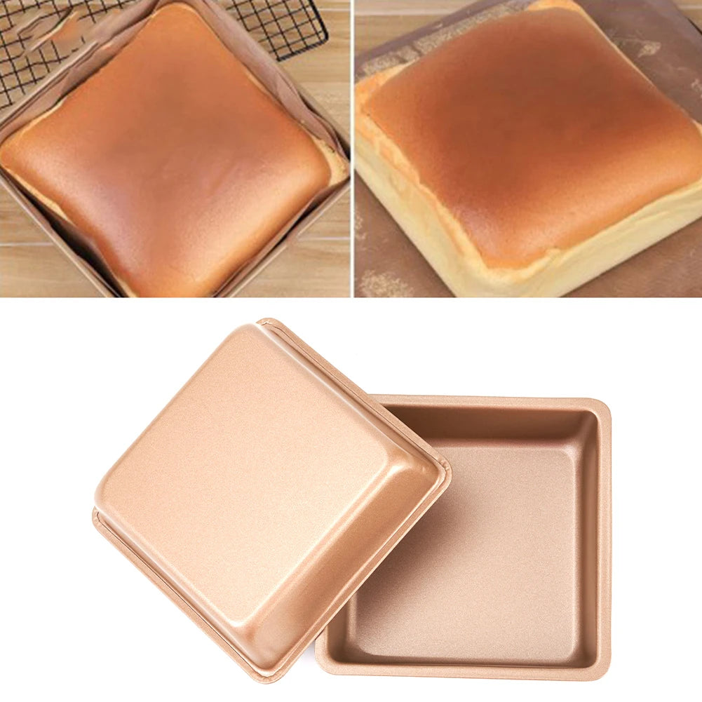 Carbon Steel Baking Pans DIY Square Cake Moulds Premium Non-stick Qme