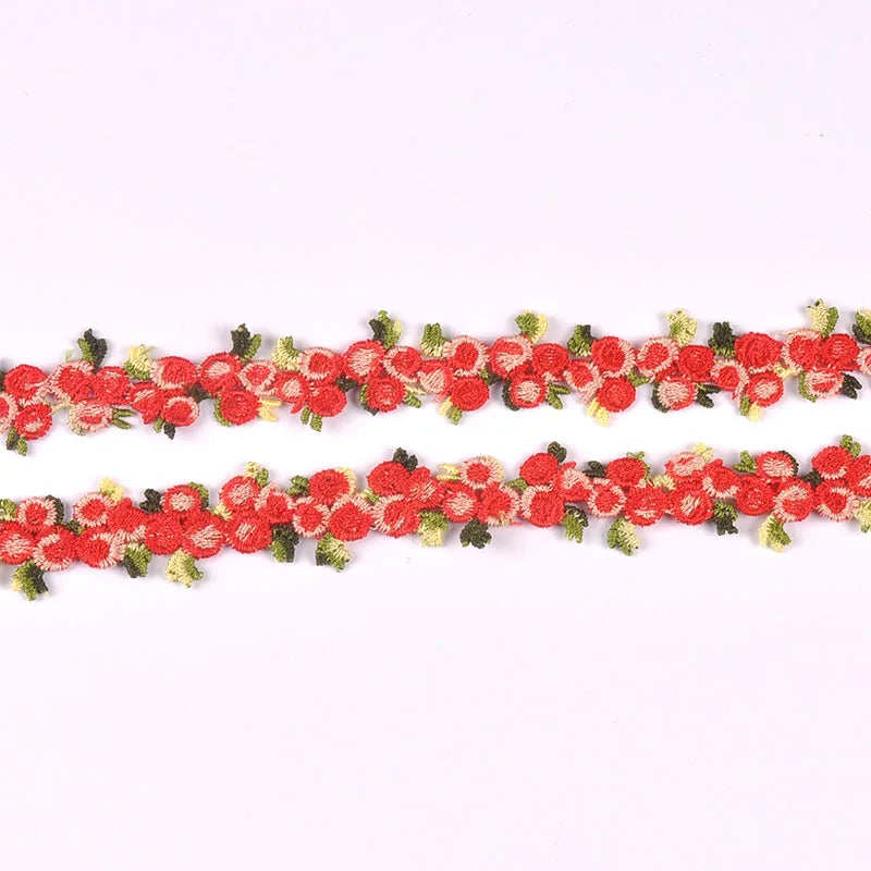 1 Yard 21mm Colorful Flower Lace Trim, Cute Rose Floral Embroidery Lace Ribbon for DIY Sewing Crafts Clothes Headbands cp3851 Qme Brown 1yard