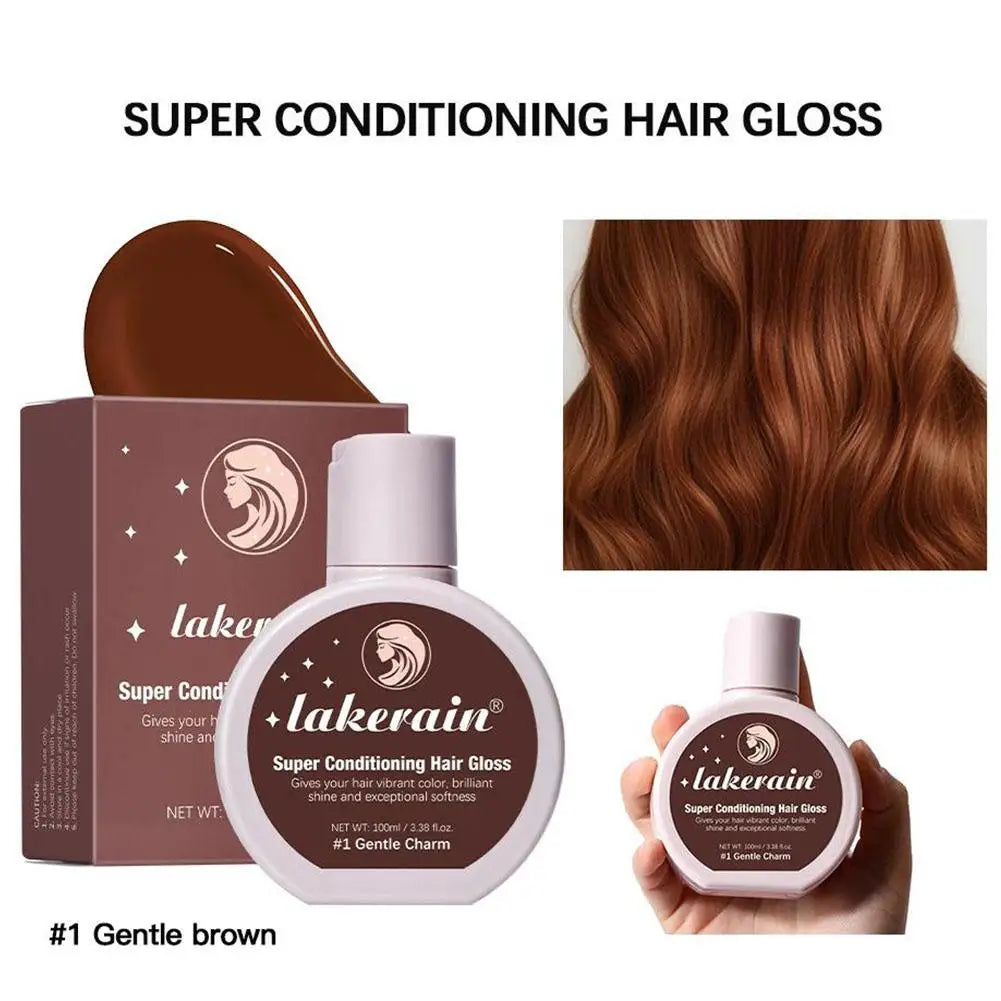 Hair Gloss Glaze Conditioner Medium Dark Brown Shine Moisturizing Qme 01